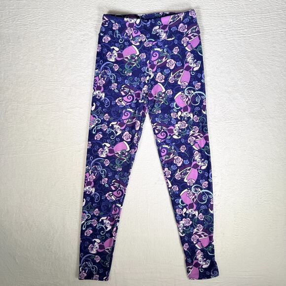 LuLaRoe Disney Alice In Wonderland Queen Of Hearts Leggings One Size Collectible - Picture 1 of 8